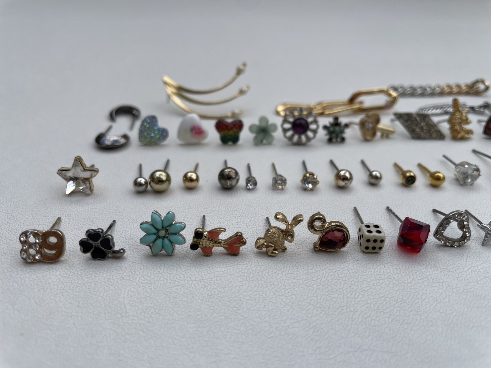 SINGLE Pierced Stud Earring Lot Craft Jewelry Art Metal Glass Acrylic 60 Earring