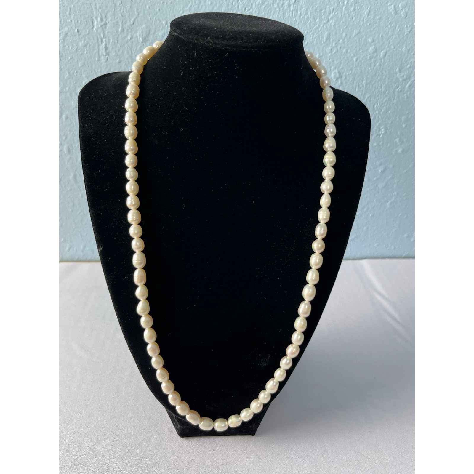VTG Baroque Freshwater Pearl Necklace Ivory Coquette Classic Formal Prom