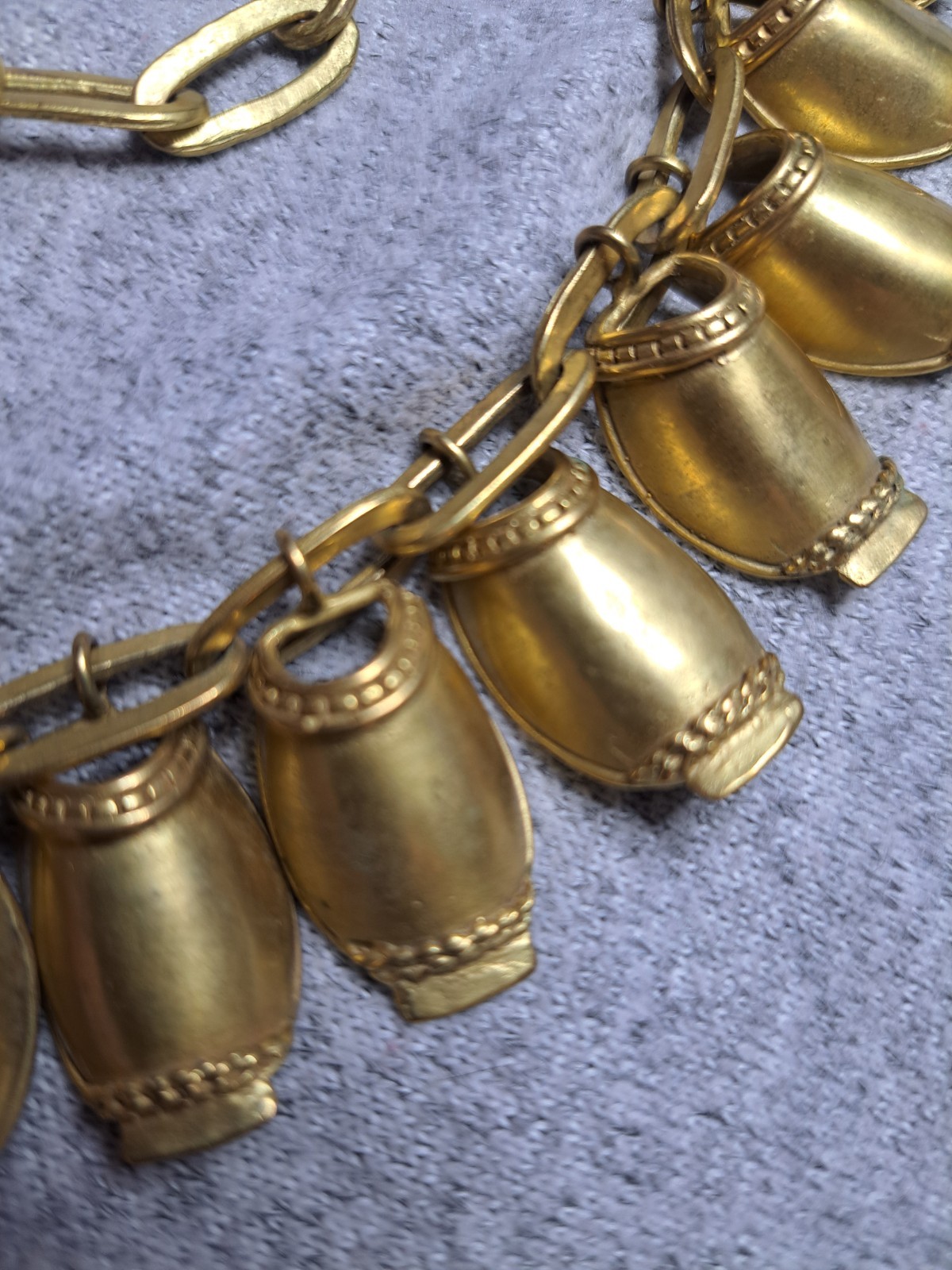 Vtg Kalevala Koru Nukkekääty Doll Chain Necklace 20 Charms Signed RC Rolled Gold