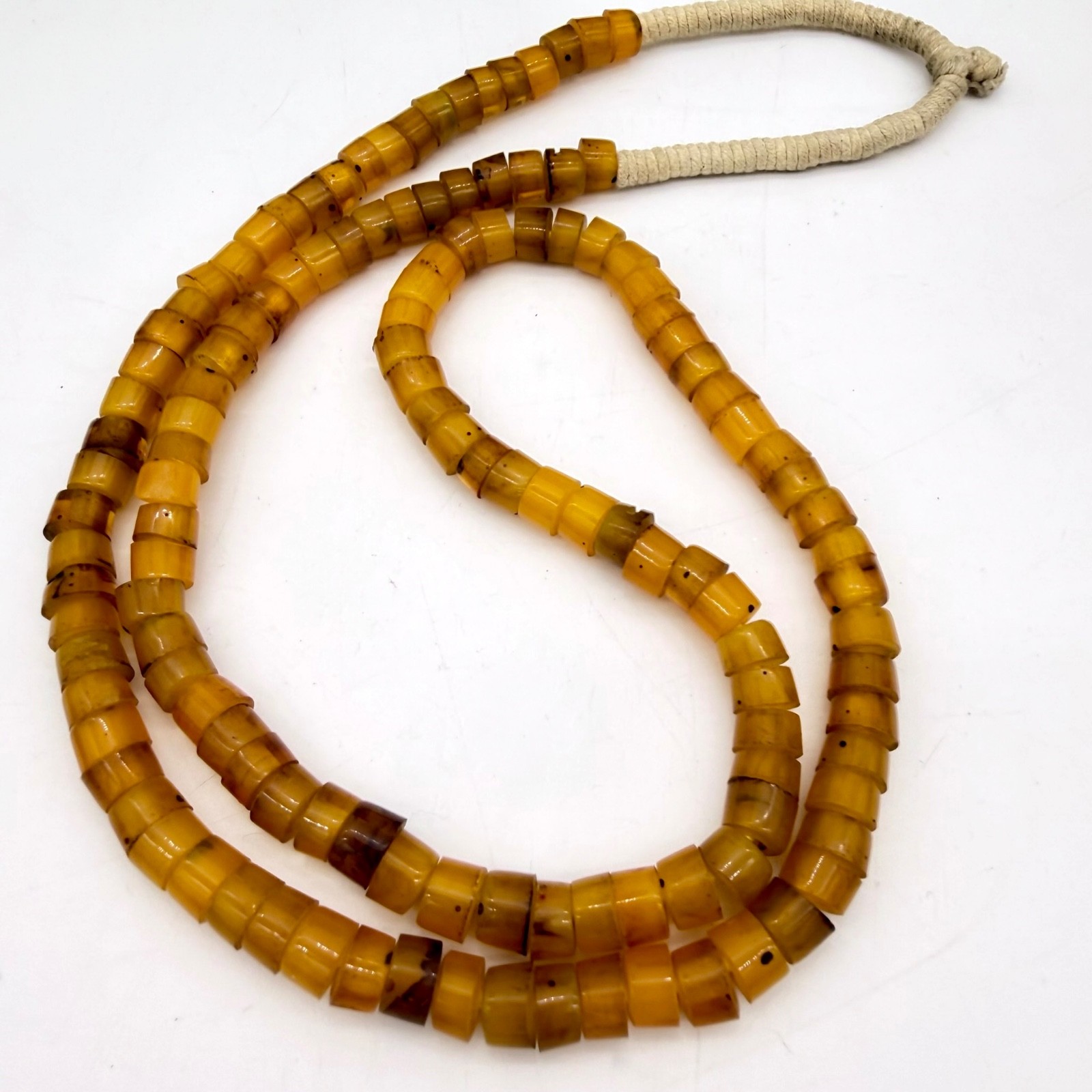 Vintage Tibetan Butterscotch Amber Resin Necklace 46g Egg Yolk Sherpa Trade Bead