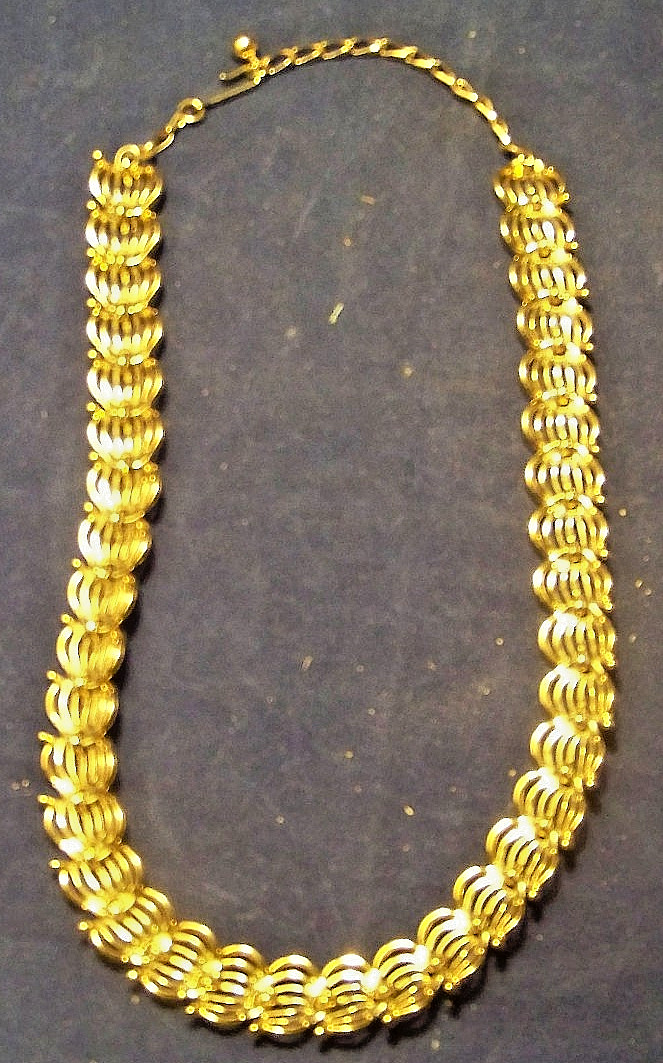 Napier Gold Tone Scalloped Necklace
