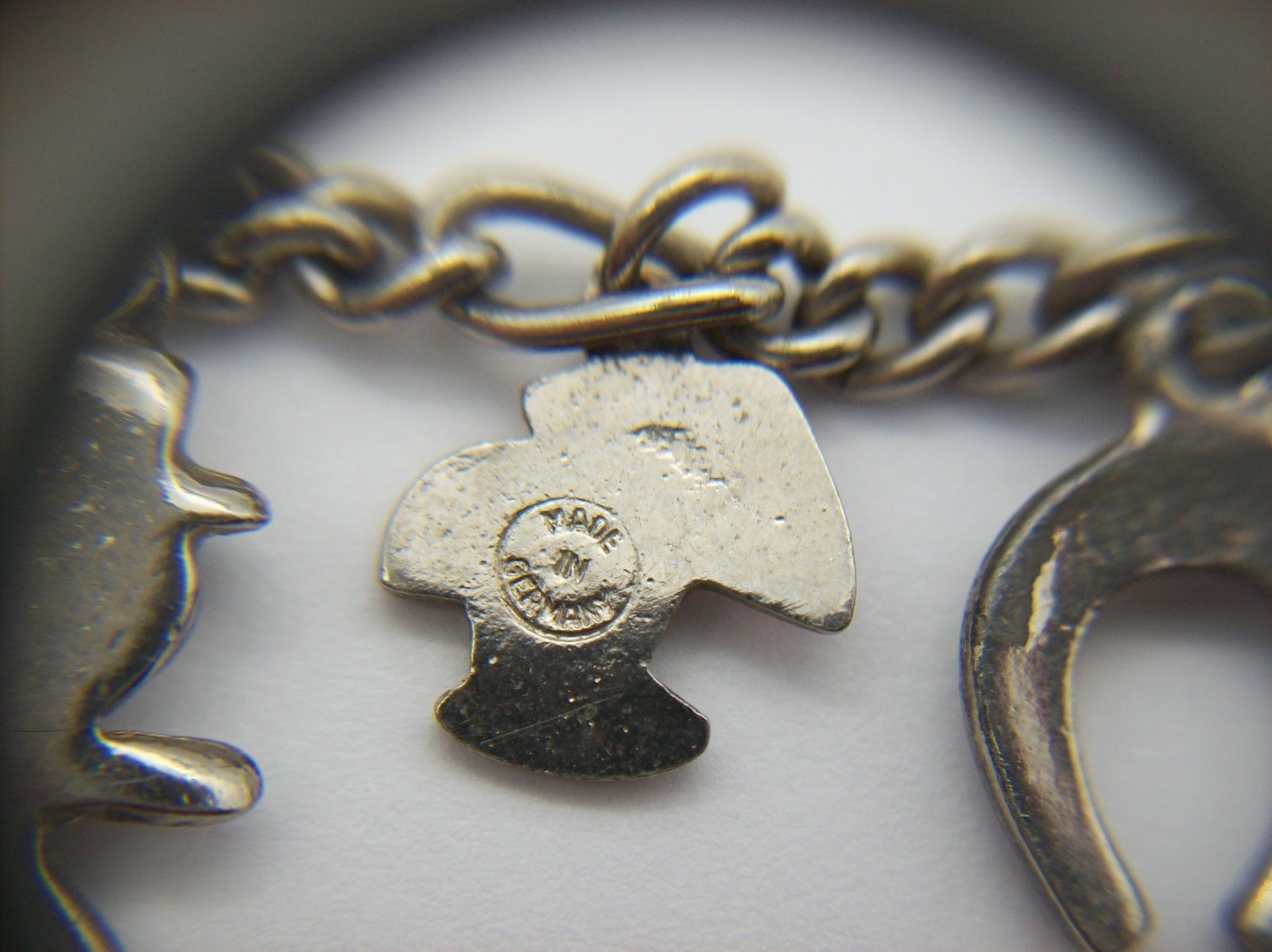 Vintage Silvertone Mix GOOD LUCK Charm Bracelet, Enamel, some made in Germany