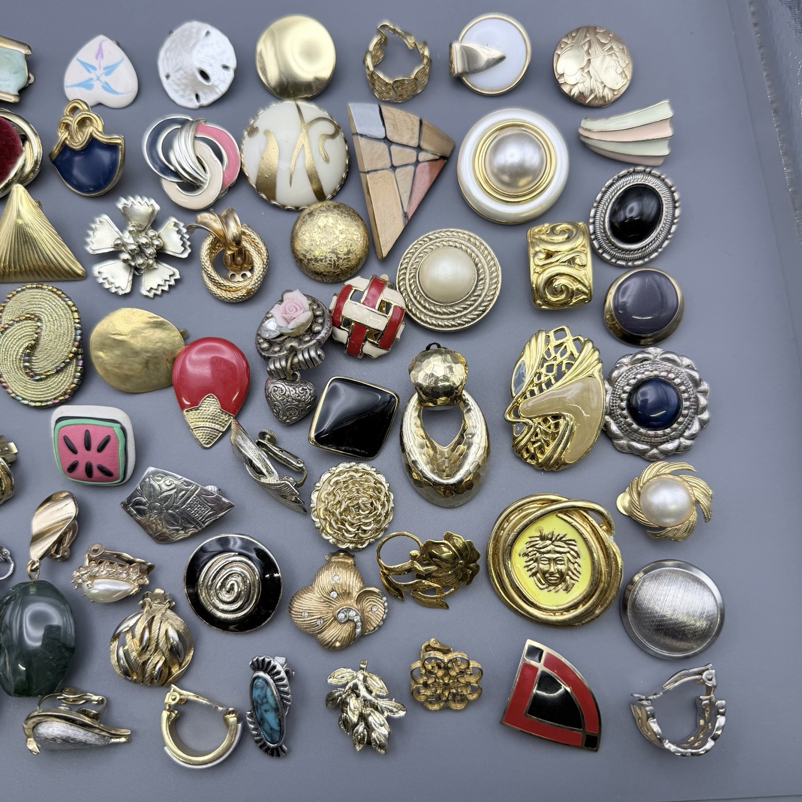 Vintage Single Clip On Earring Lot Mixed Metal Variety Repair Repurpose Craft
