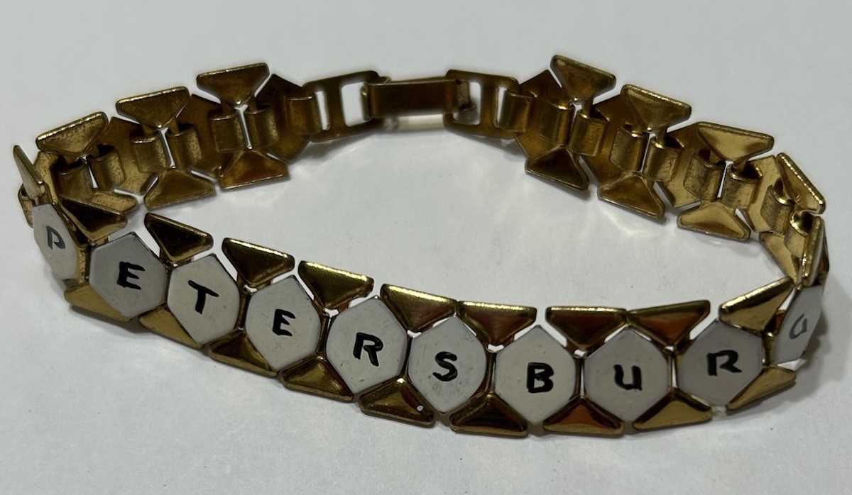 Vintage St Petersburg Florida Bracelet Souvenir Tourist Enamel Brass Plated