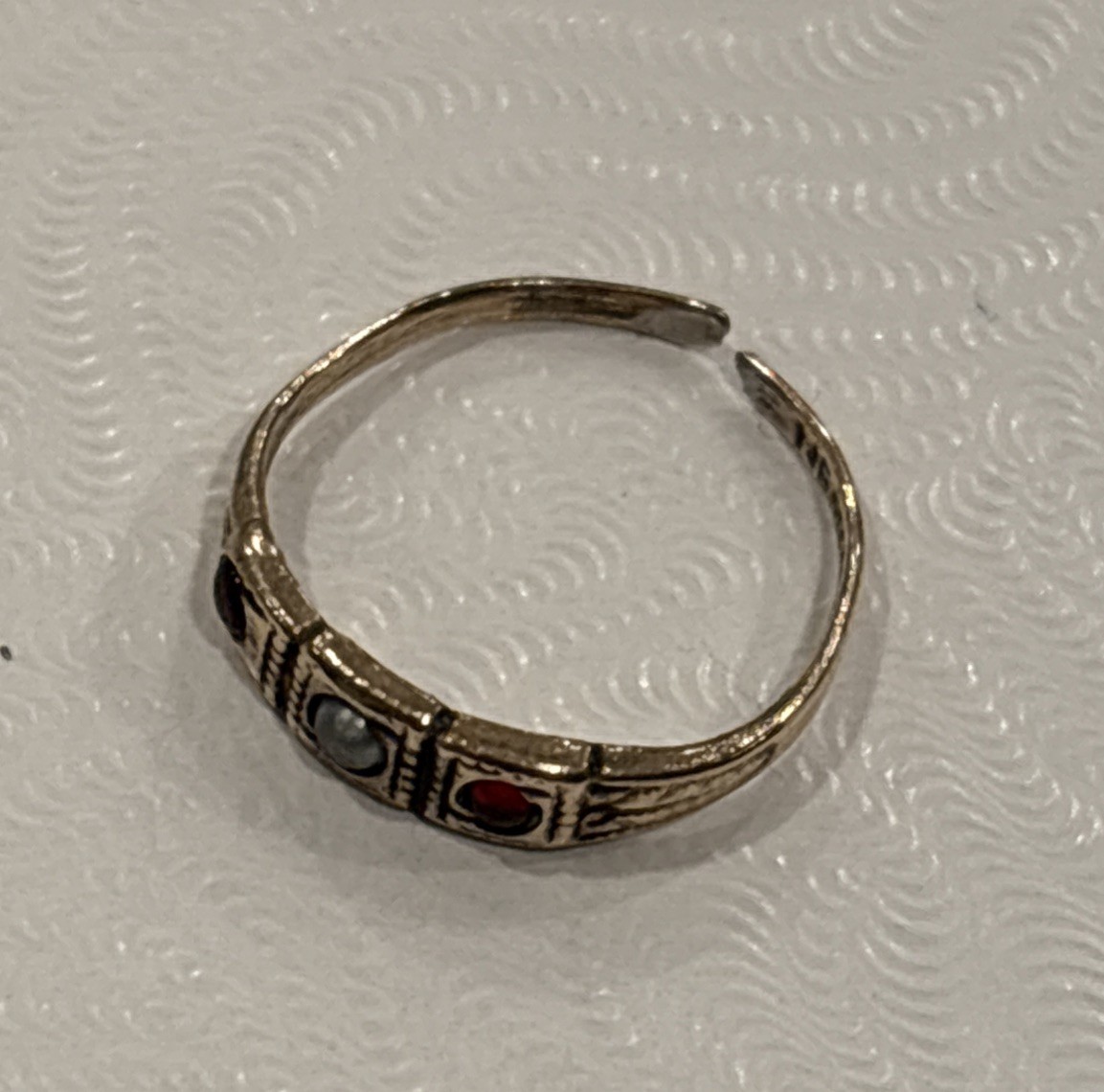 Vintage Little Nemo Gold Plated Rhinestone Childs Ring Size 1