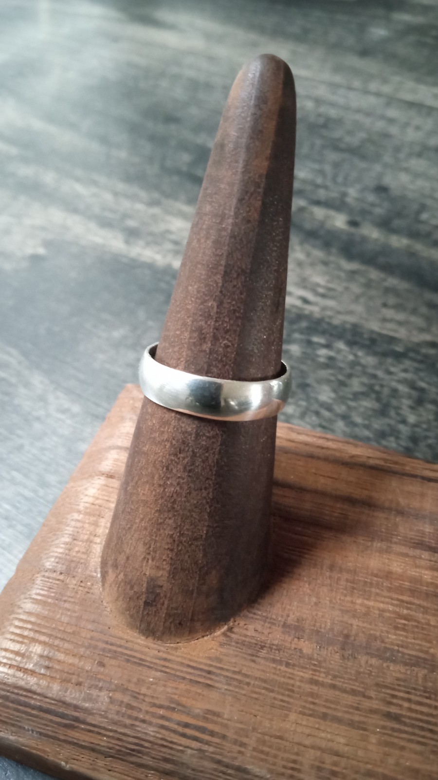 Sterling Silver Band Ring, Artisan Vintage Australian Shilling, Size 7US, 5mm