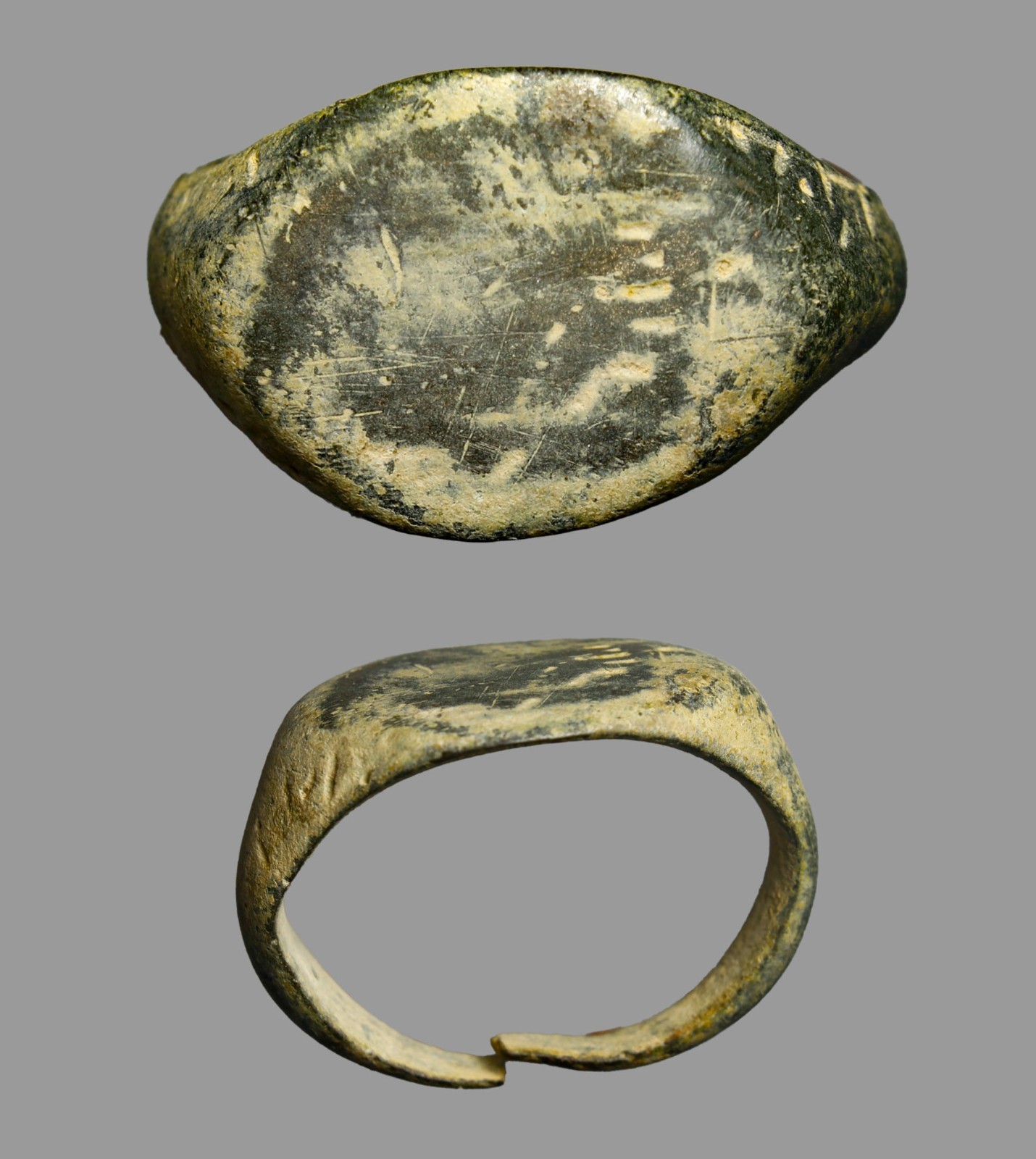 Judaean Bronze Child’s Protection Ring with Personal Ciphers (100 BC – 100 AD)
