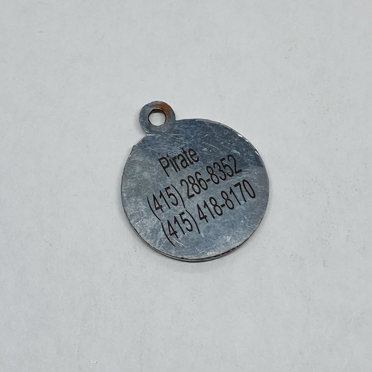 Vintage Enamel Pirate Dog Tag Pendant Charm 0.75” Round Art Decor Unique 18