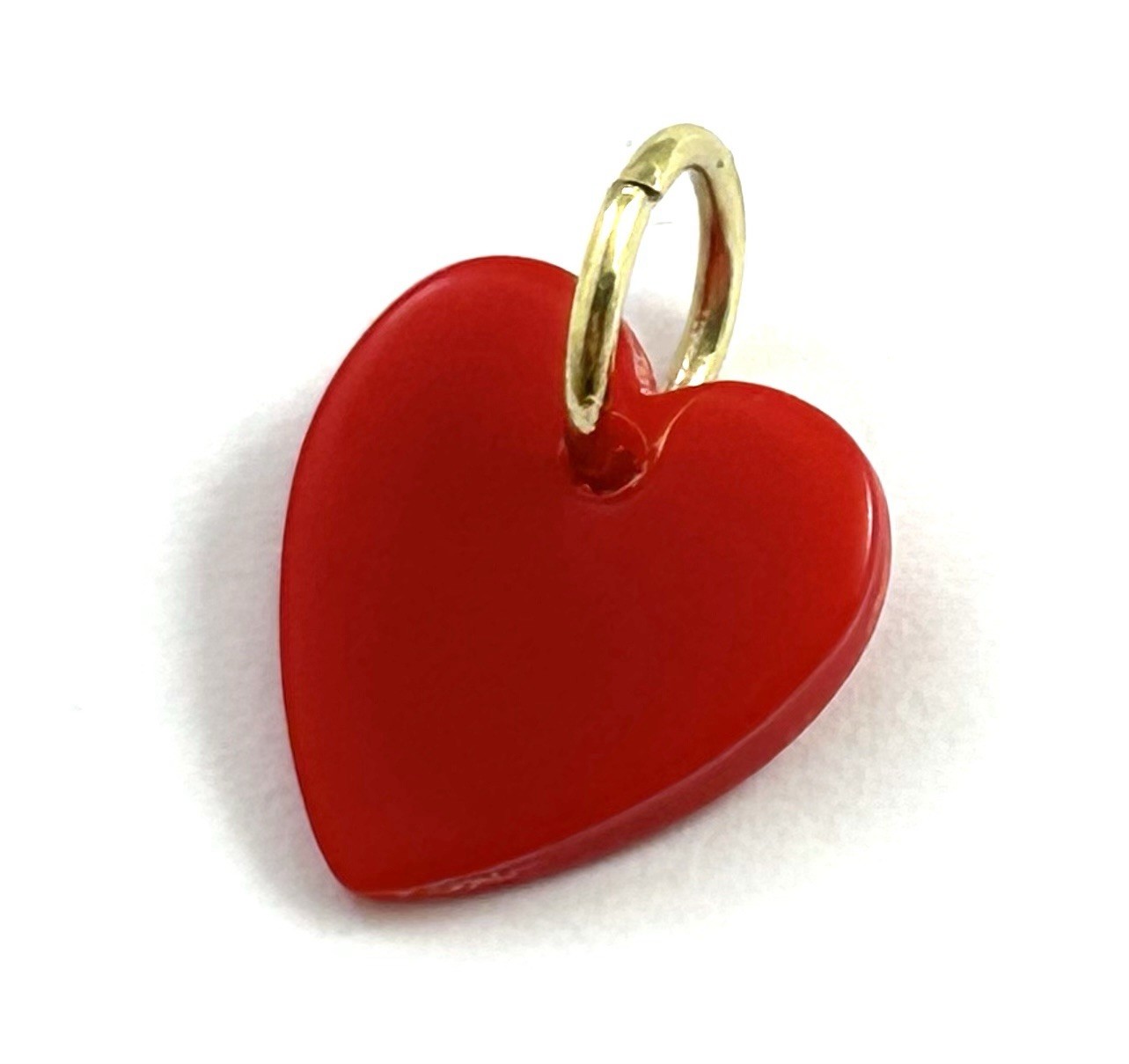 Vintage Heart Charm Tiny Necklace Pendant Vintage Jewelry Dainty Red Heart