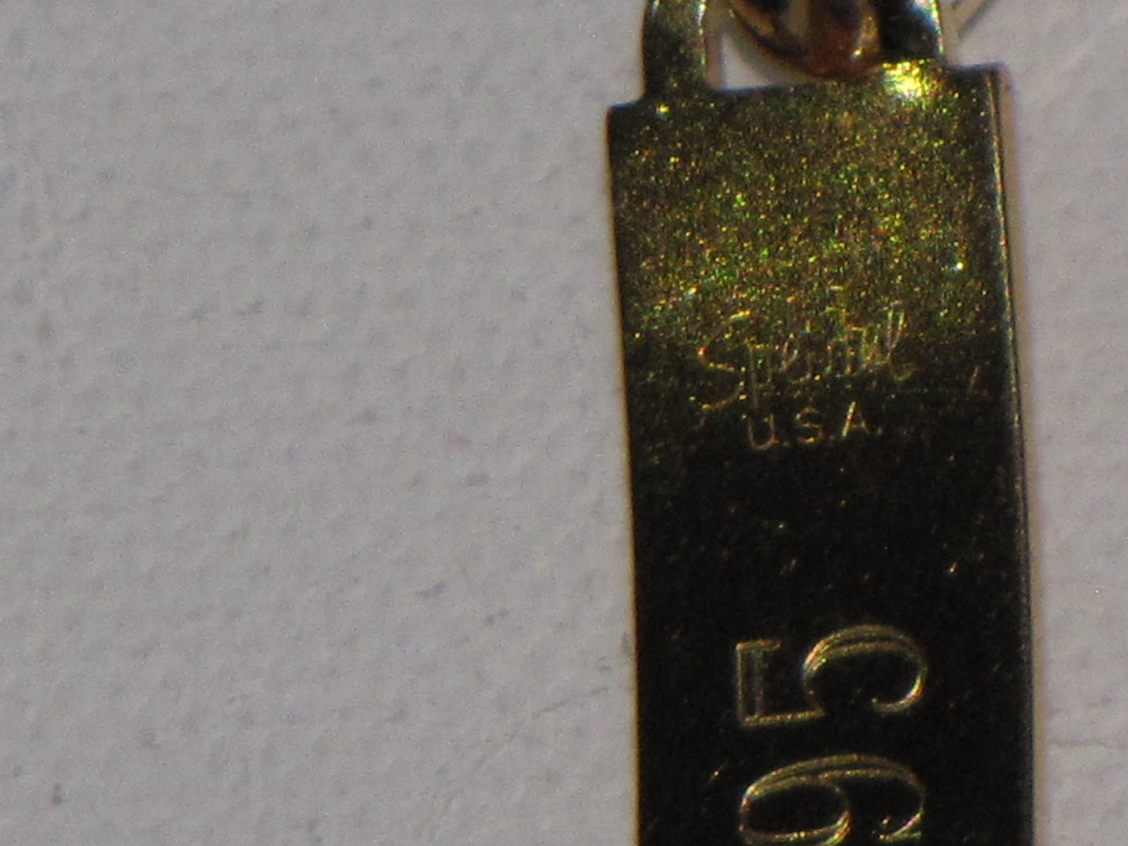 Vintage Speidel USA Personalized ID Bracelet Gold Tone Diamond Accent Mens