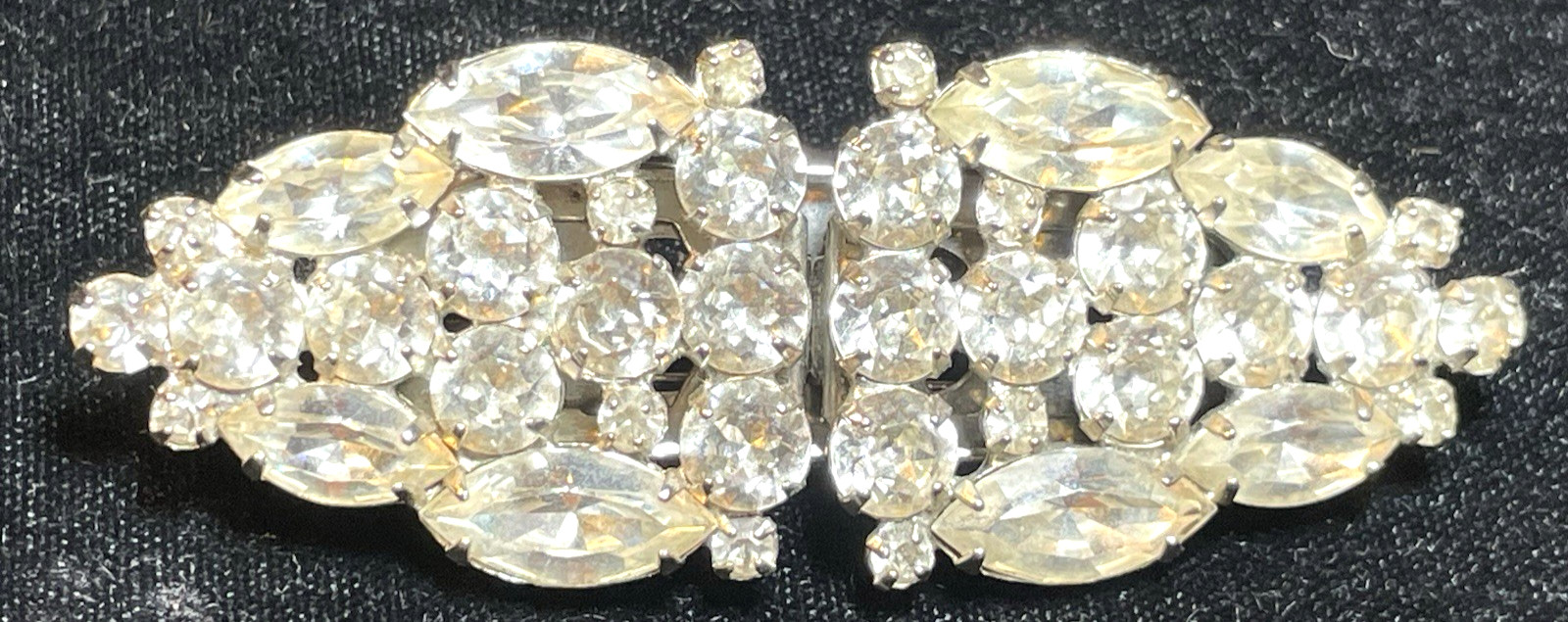 VTG SIGNED WEISS RHINESTONE CONVERTIBLE BROOCH DOUBLE FUR/DRESS CLIPS EXCELLENT!