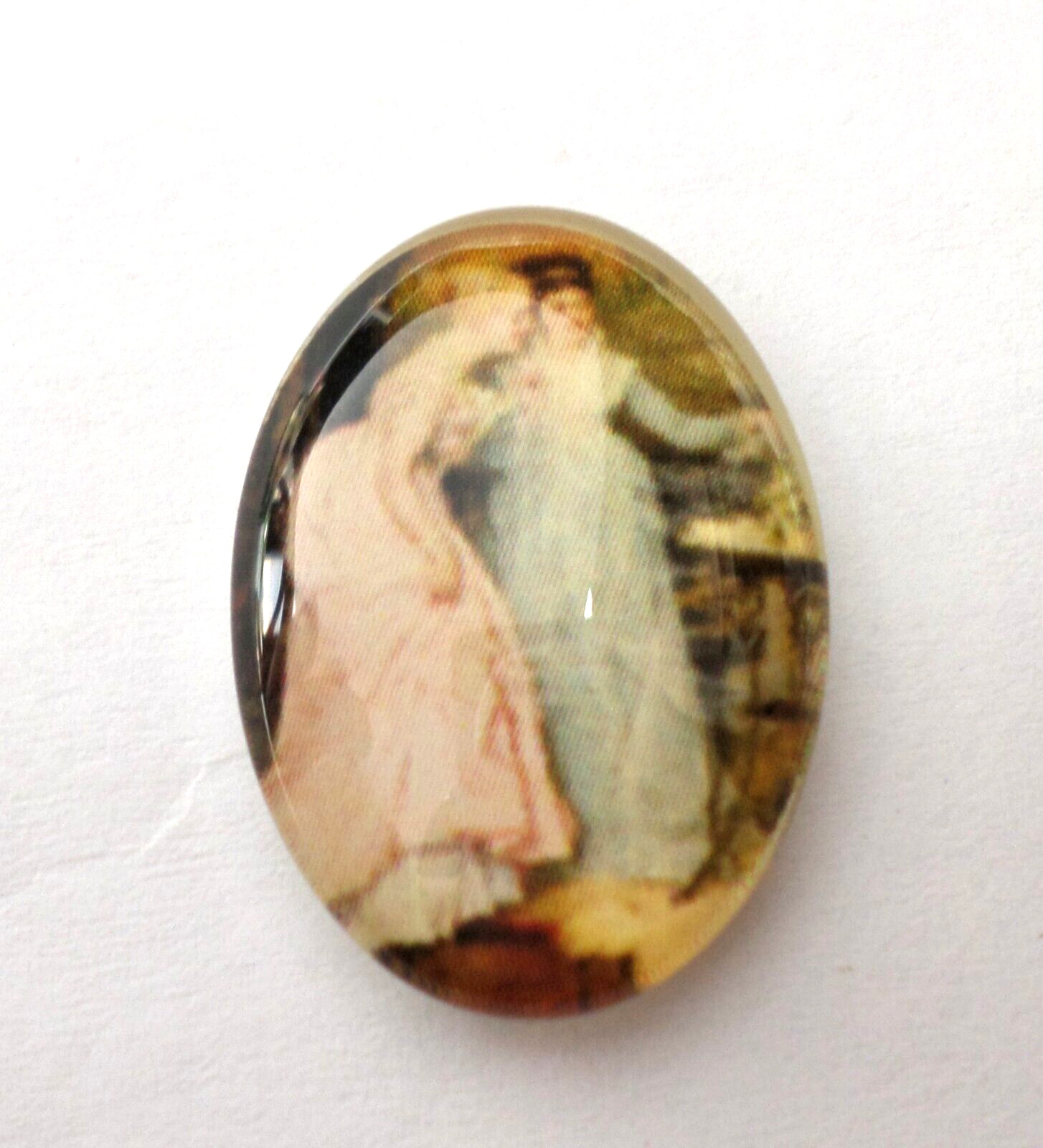 10 of 25x18mm Glass Victorian Art Deco Women Cameos, 5 Different Scenes, Nice