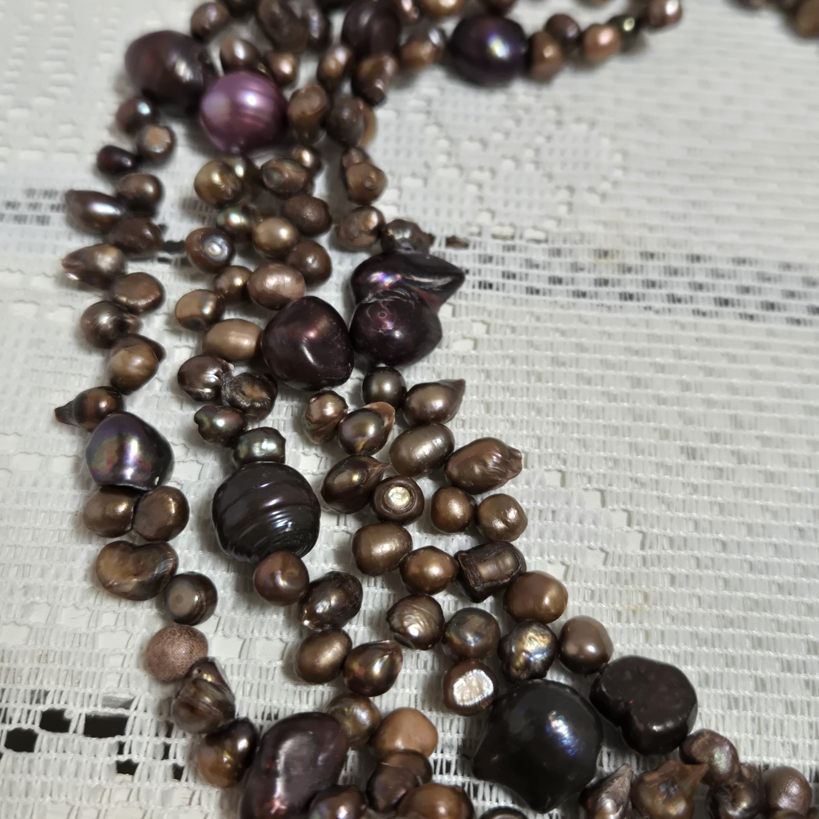 Multi Color Freshwater Pearl Extra Long Cluster Necklace