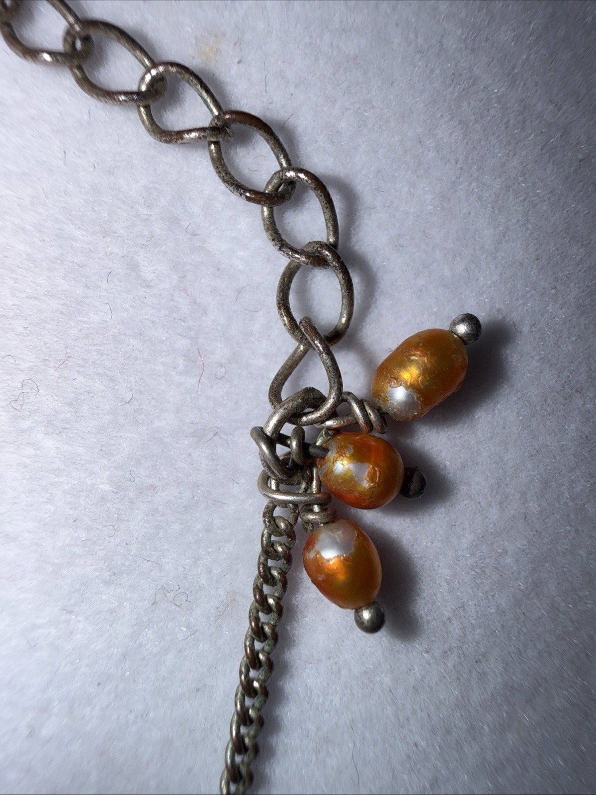 RARE PILGRIM ORANGE ENAMEL DAISY FLOWER Necklace COLLECTIBLE JEWELRY RETRO-17”