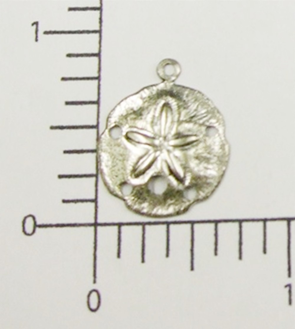 47264 – 4 Pc 7/8″ Sand Dollar Charm Finding Silver Ox