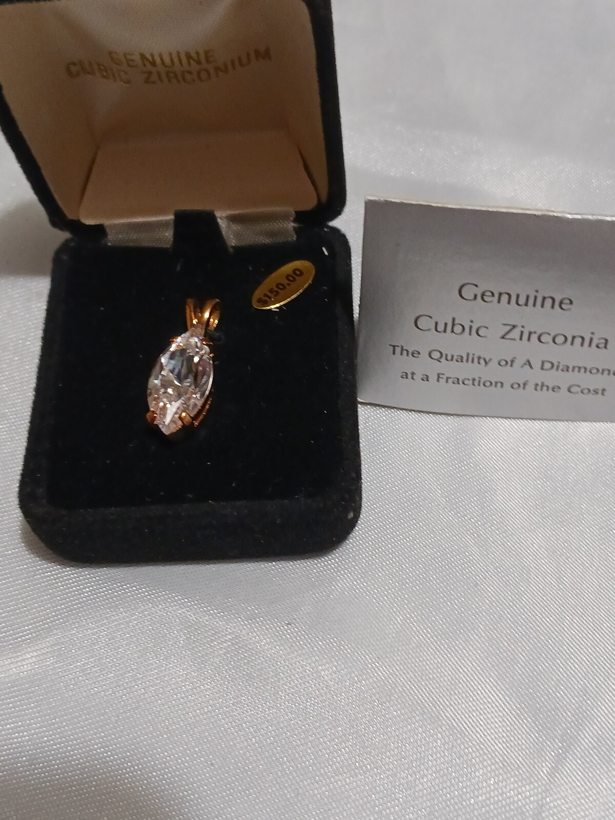 Vintage Marquise Cut Cubic Zirconia Pendant