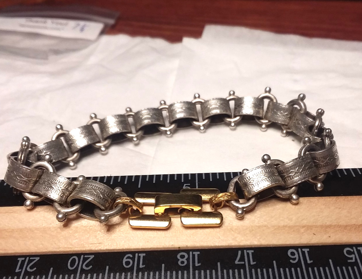 7.25″ Pewter Tone Victorian Revival Bookchain Bracelet 03-01-2026
