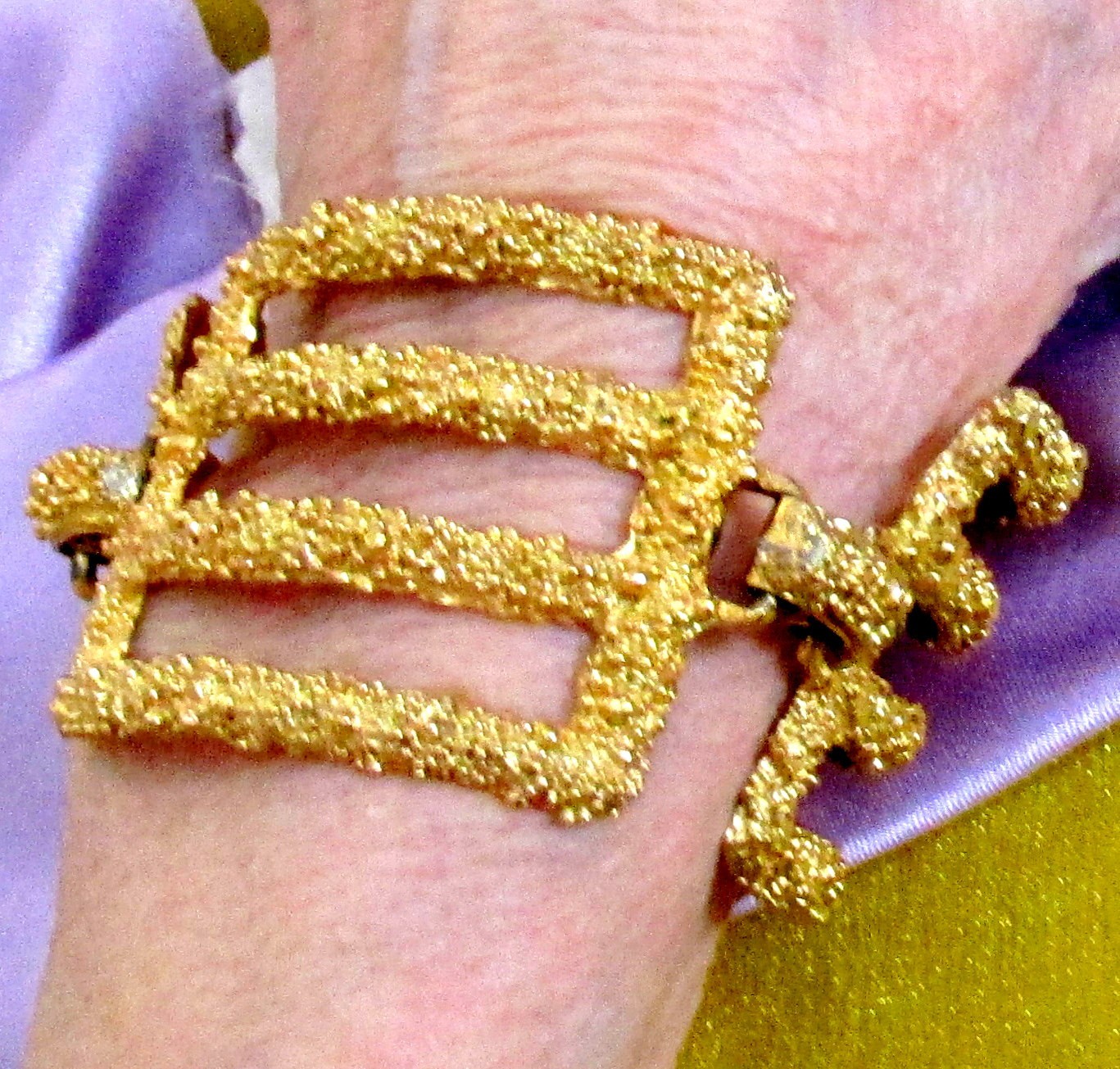 VTG RUNWAY RARE MODERNIST WIDE NAPIER GP BRUTALIST PANEL BRACELET EDGY ’70s EXC