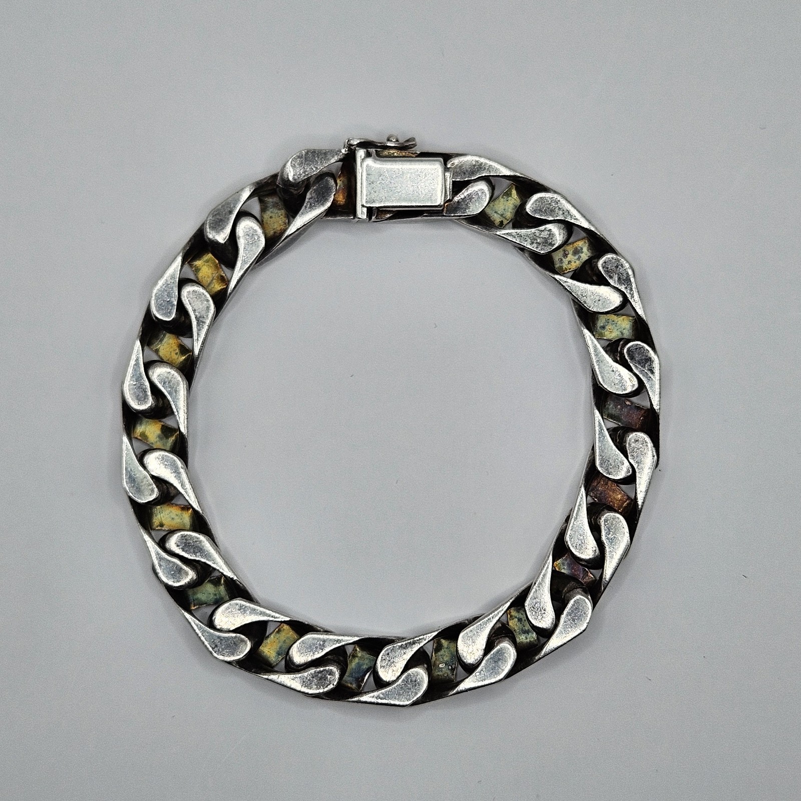 Vintage Handmade 835 Silver Fancy Link Chain Bracelet 8.5″ 10mm West Germany 58G