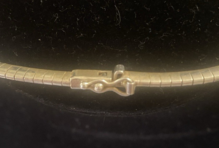 Vintage 17″X 4MM 925 Sterling Omega Itallian Choker & Southwestern Cross Pendant