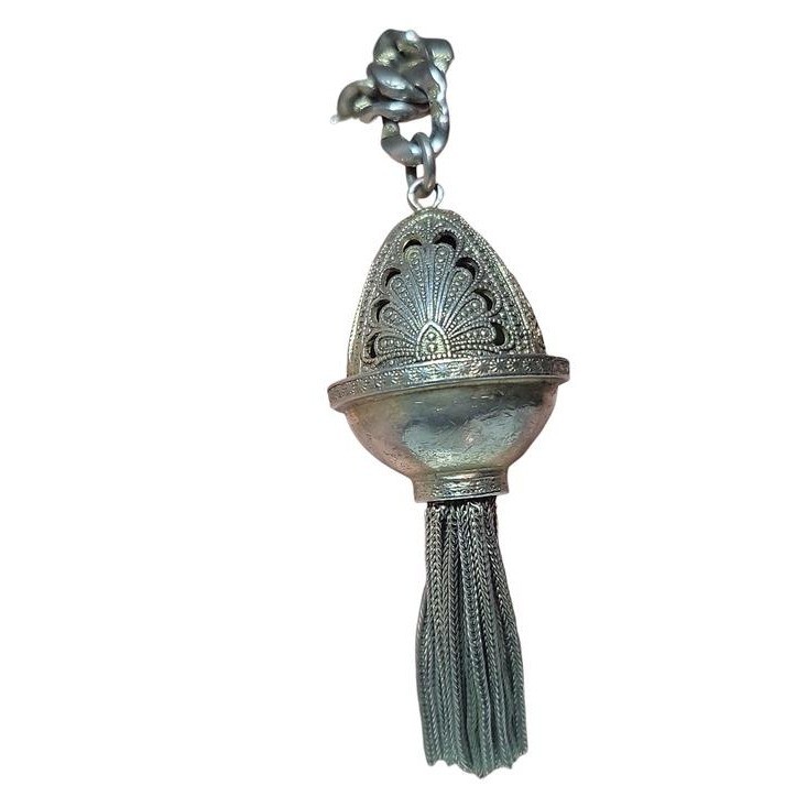 Vintage Silver Tone Chain Bracelet Filigree Tassel Charm Statement Bracelet 6