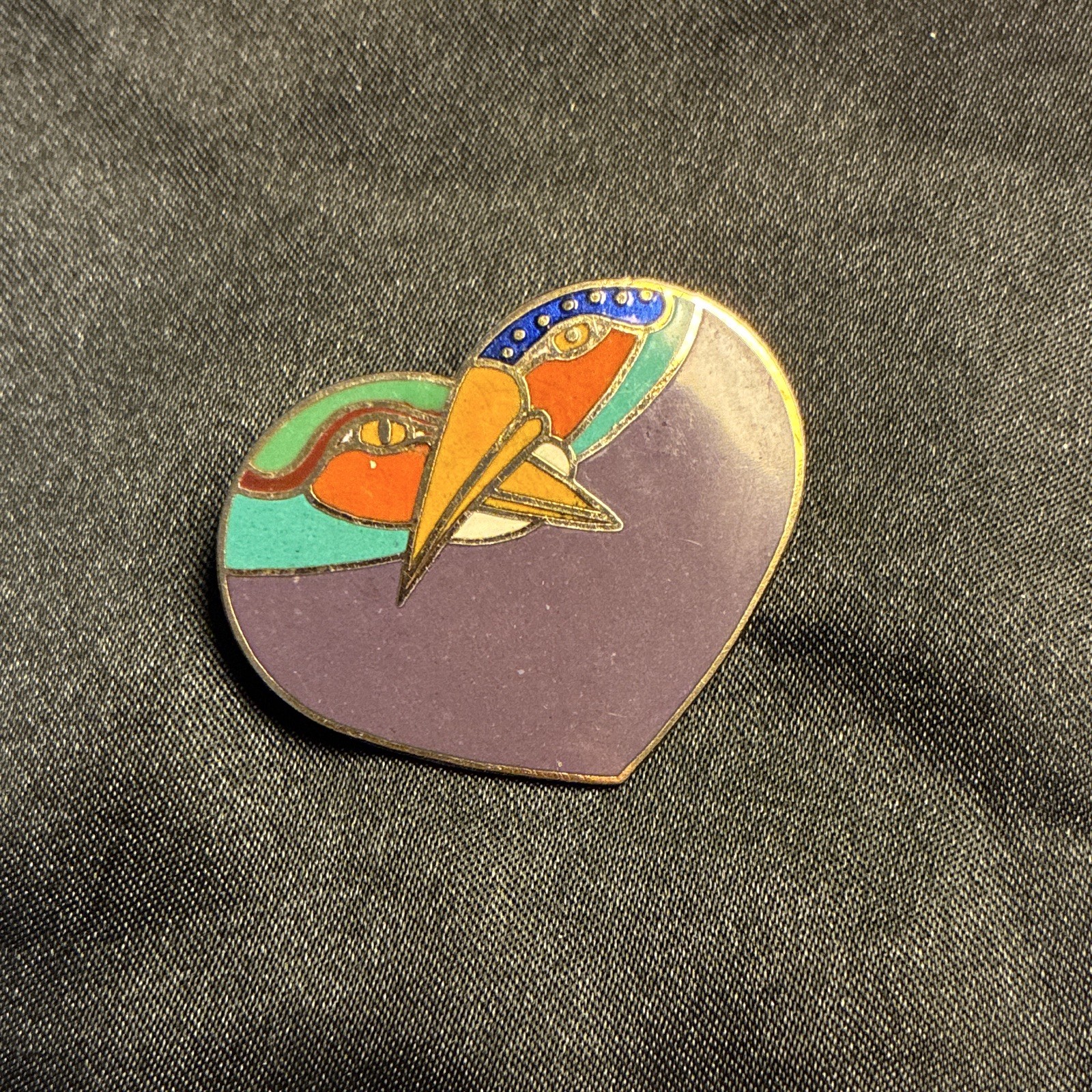 Laurel Burch Bird Pin Enamel Purple