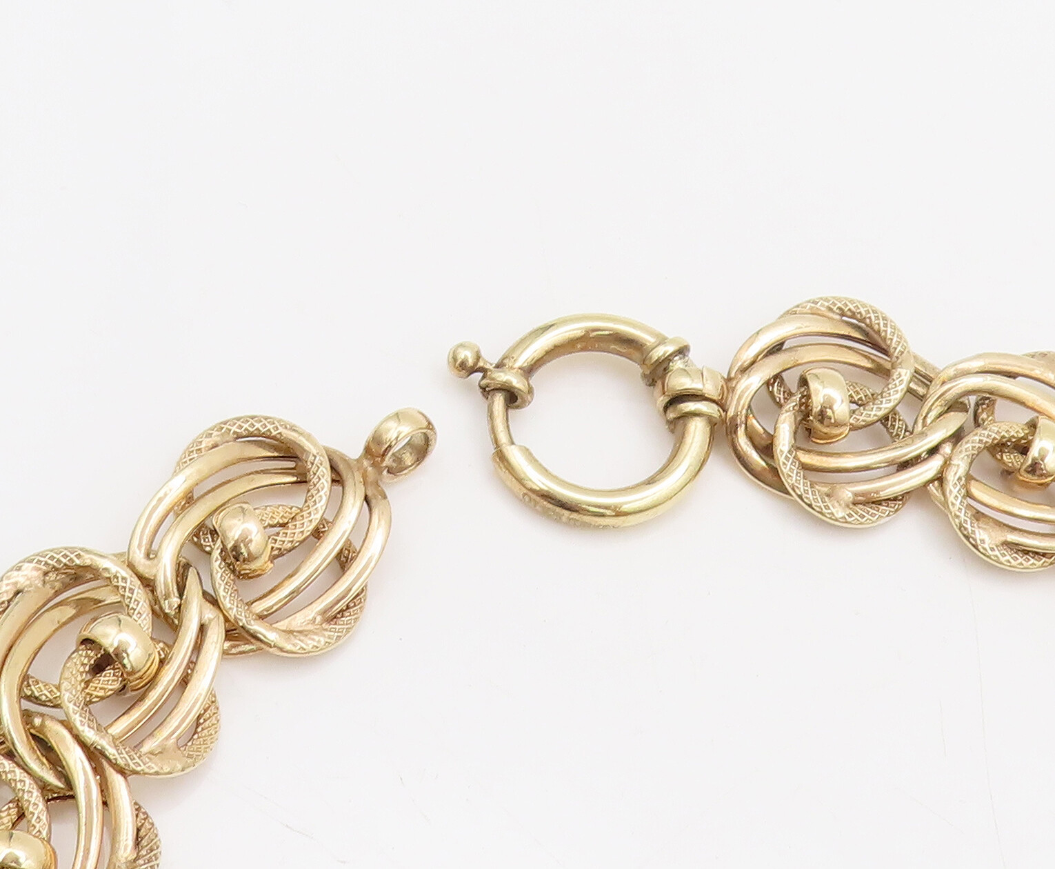 925 Sterling Silver Vintage Gold Plated Designer Rings Loop Necklace NE4064