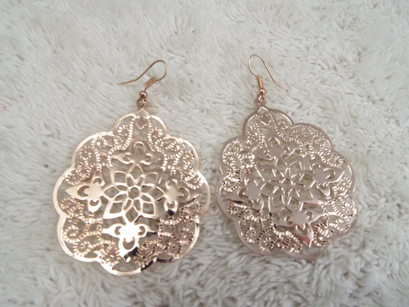 Filigree Rose-Goldtone Pierced Earrings (D24)