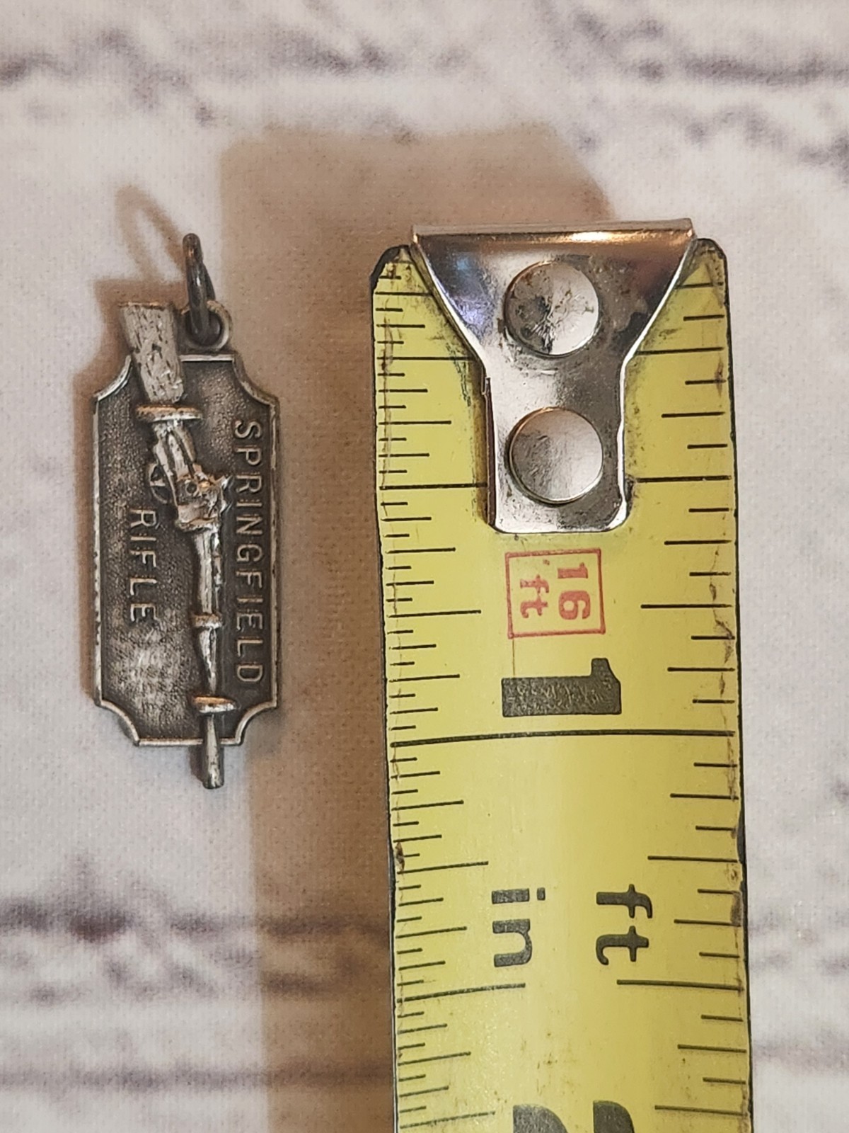 Vintage Springfield Rifle Sterling Silver Charm Pendant