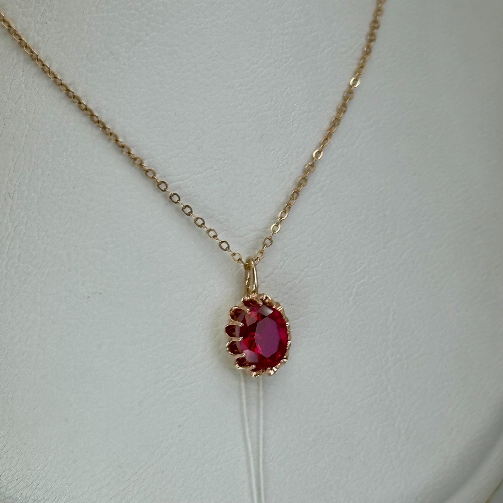 USSR Vintage Original Rose Gold Ruby (lab. made) Pendant 583 14K 2,12 g. Ukraine