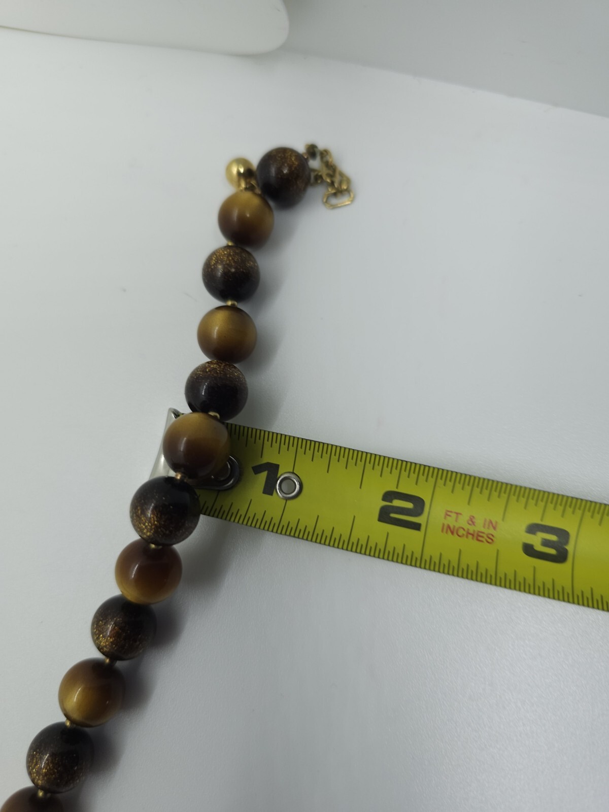 Vintage Trifari Golden Brown Beaded Choker Necklace