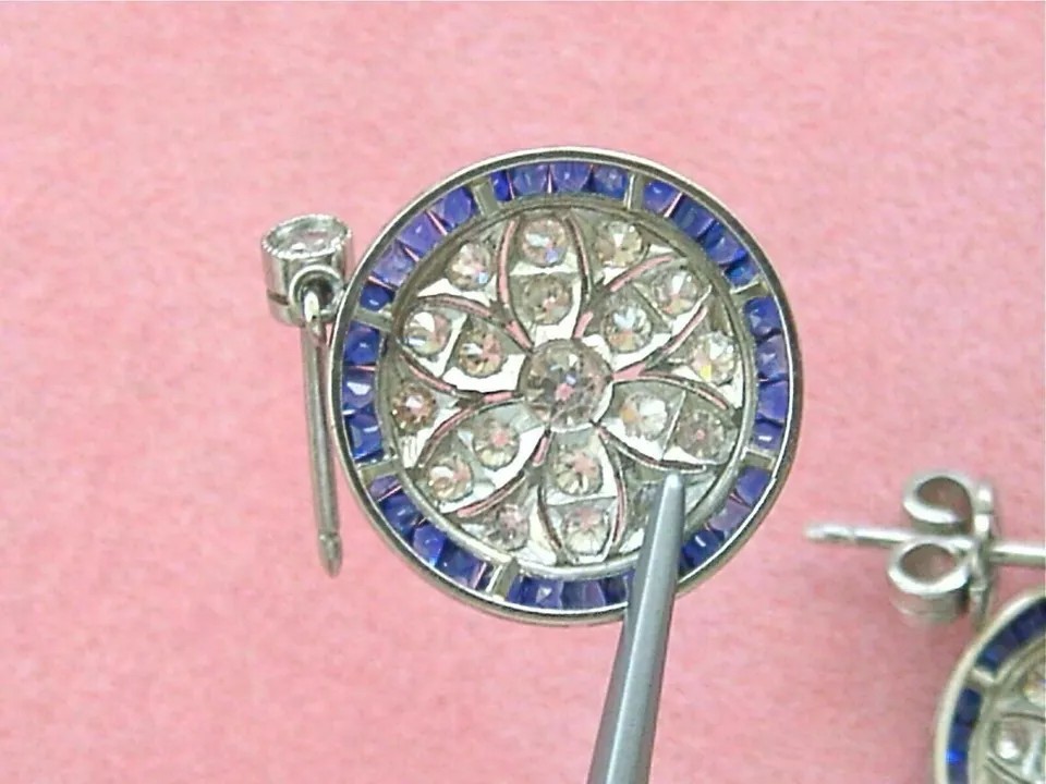 Art Deco Lab Created Diamond Bridle Wedding Gift Earring 14K White Gold Finish