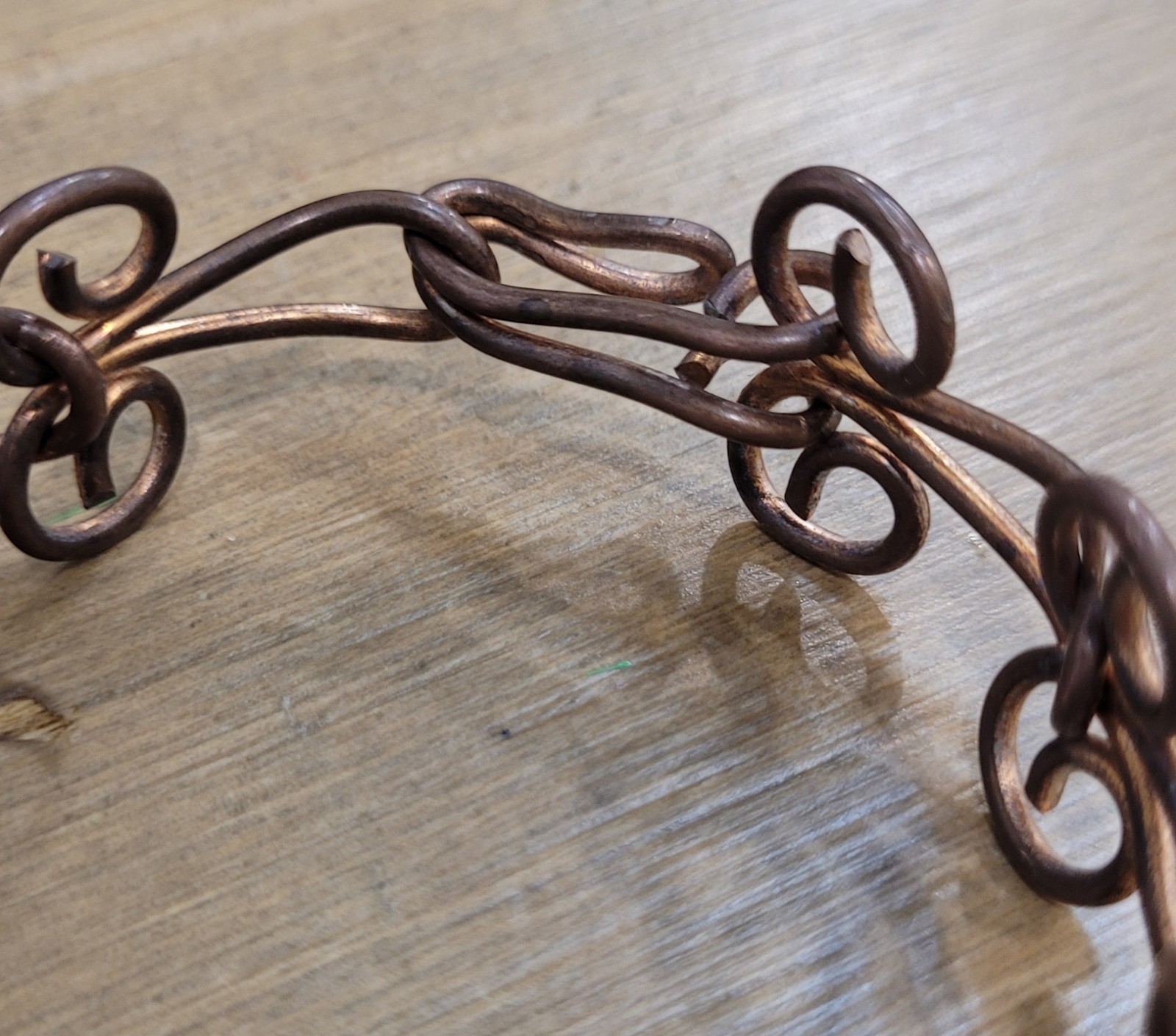 Vintage Spiral Bracelet Copper Alloy Metal Swirl