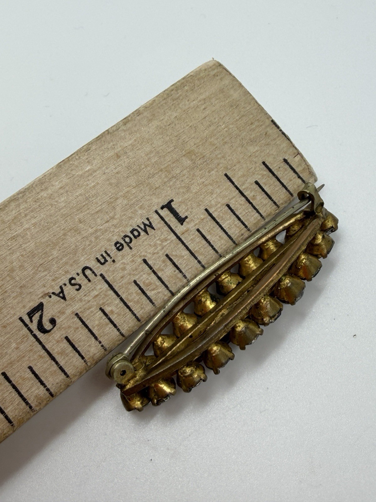 Vintage Brooch Victorian Purple Elongated Cut Glass C-Clasp Czech?