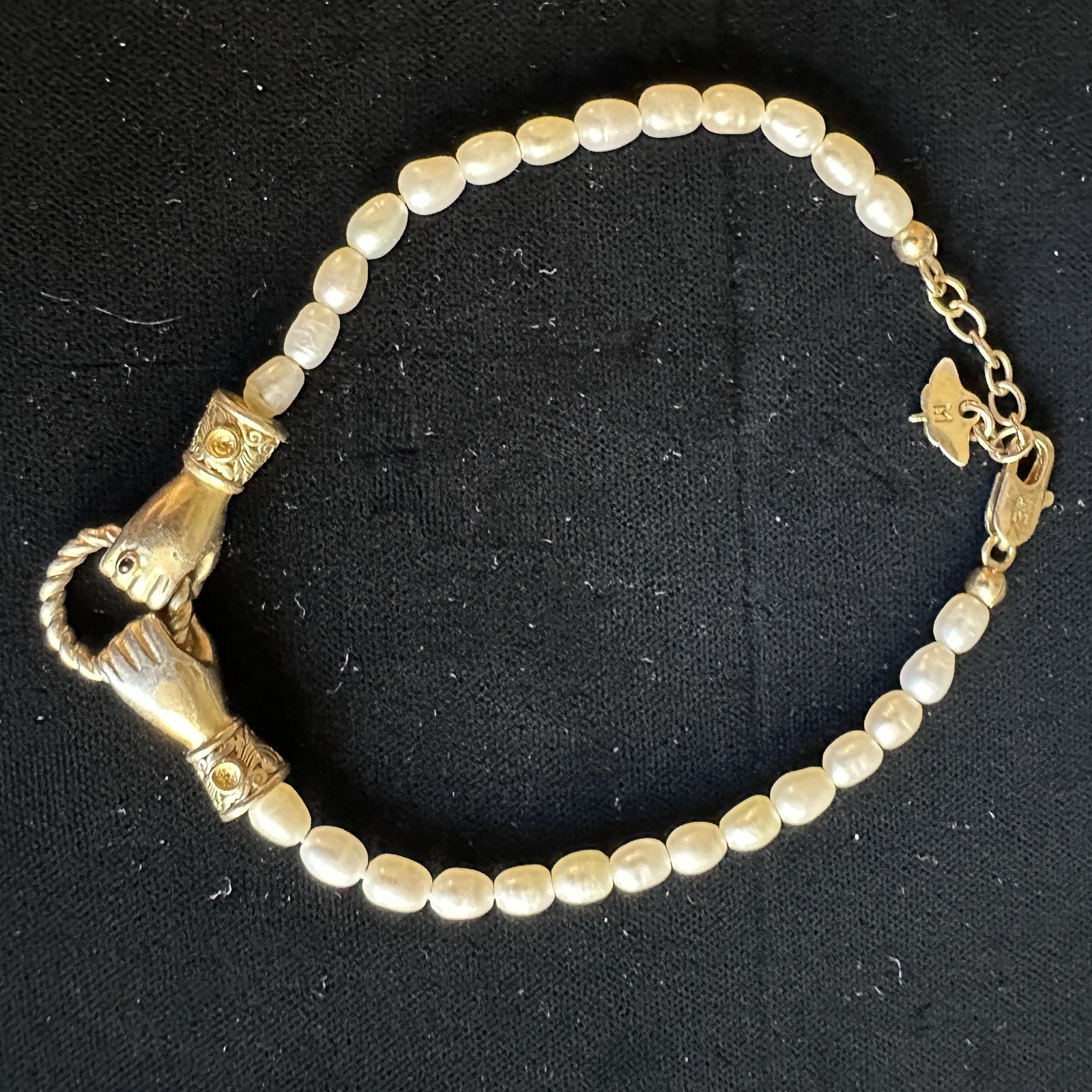 Missoma X Harris Reed 18k Gold Plate/ Natural Pearls In Good Hands Bracelet READ