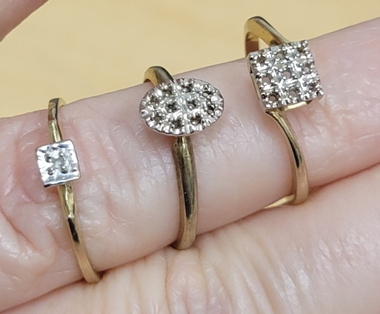5 Vintage Brass Wedding Rings Salesman Samples No Stones Size 5.5 To 6.5