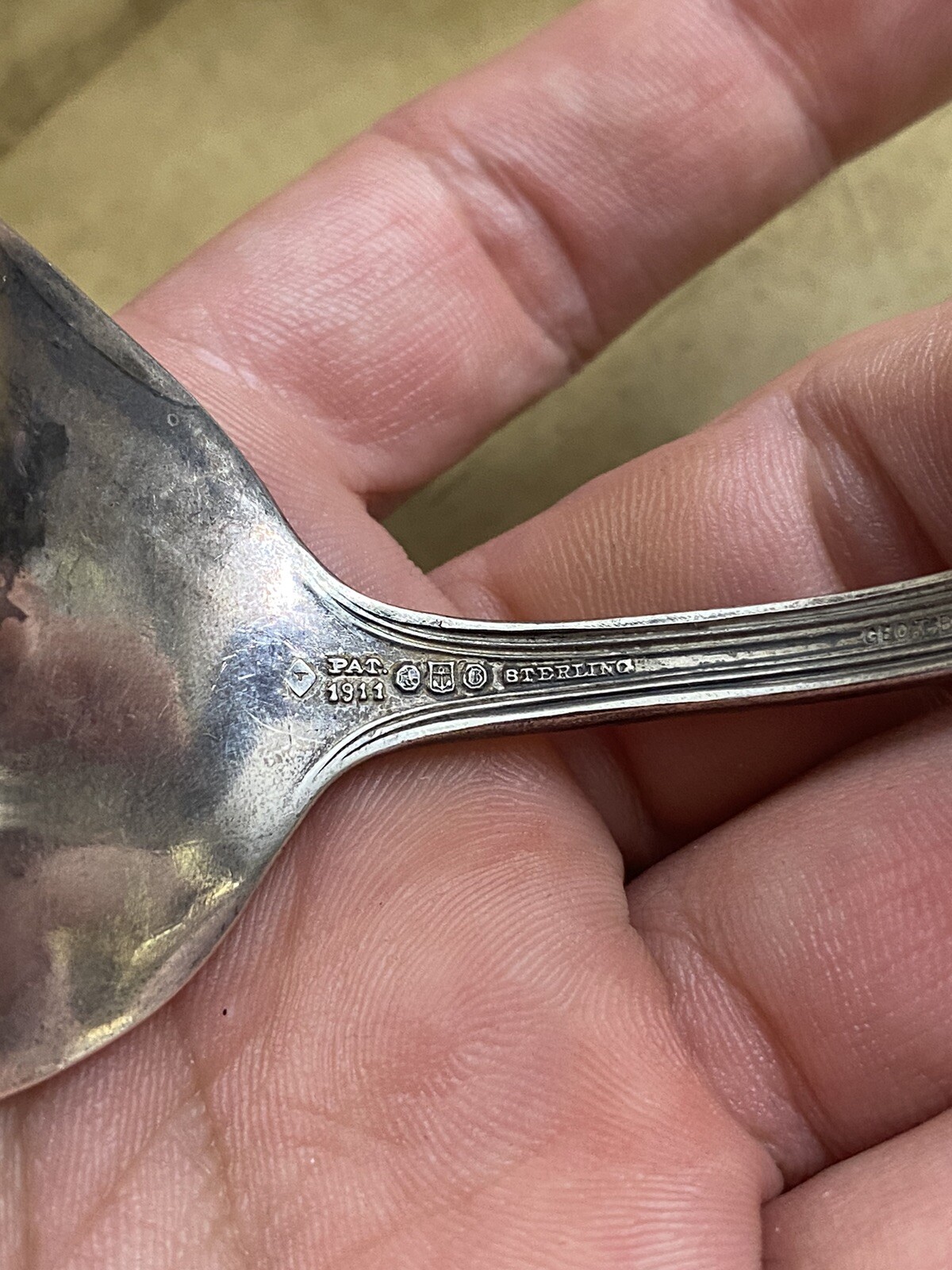 Antique Geo T. Brodnax Sterling Silver 925 Signed “EH” Monogramed Spoon Cuff