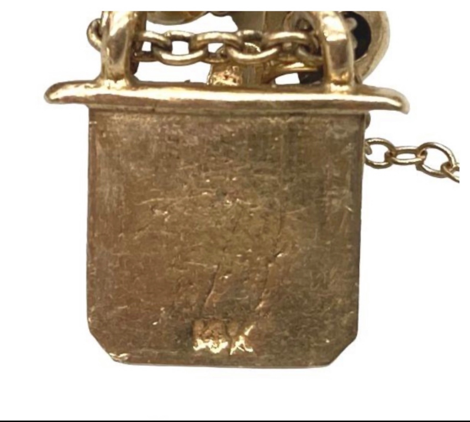 14k Gold ANTIQUE VICTORIAN GOLD CHARMS SLIDE BRACELET. CIRCA (1837-1901)