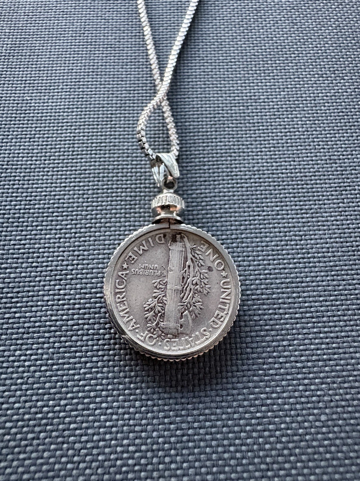 Beautiful Silver Mercury Dime Necklace • Authentic Silver Coin • 20in Adjustable