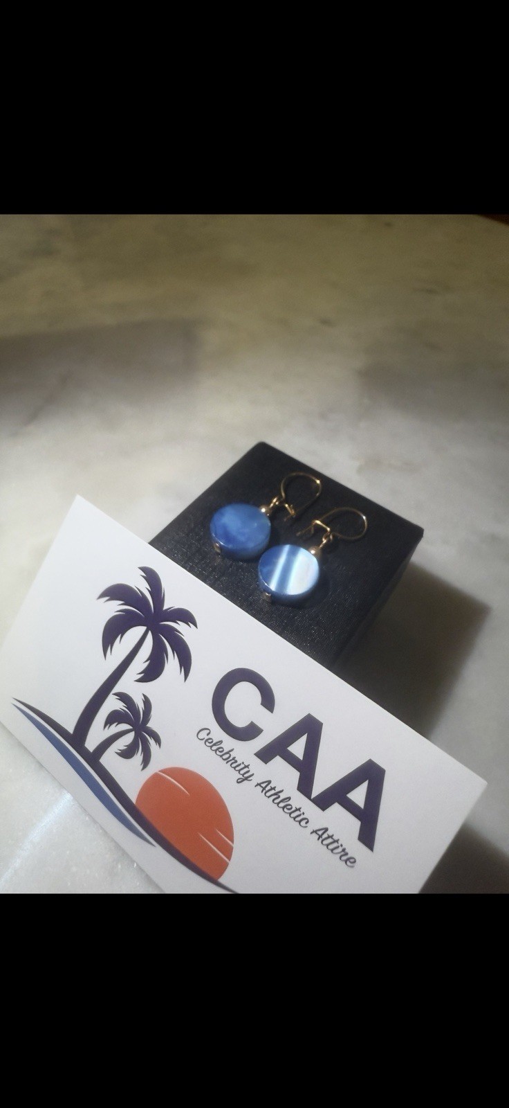 Blue Mother of Pearl GF Earrings