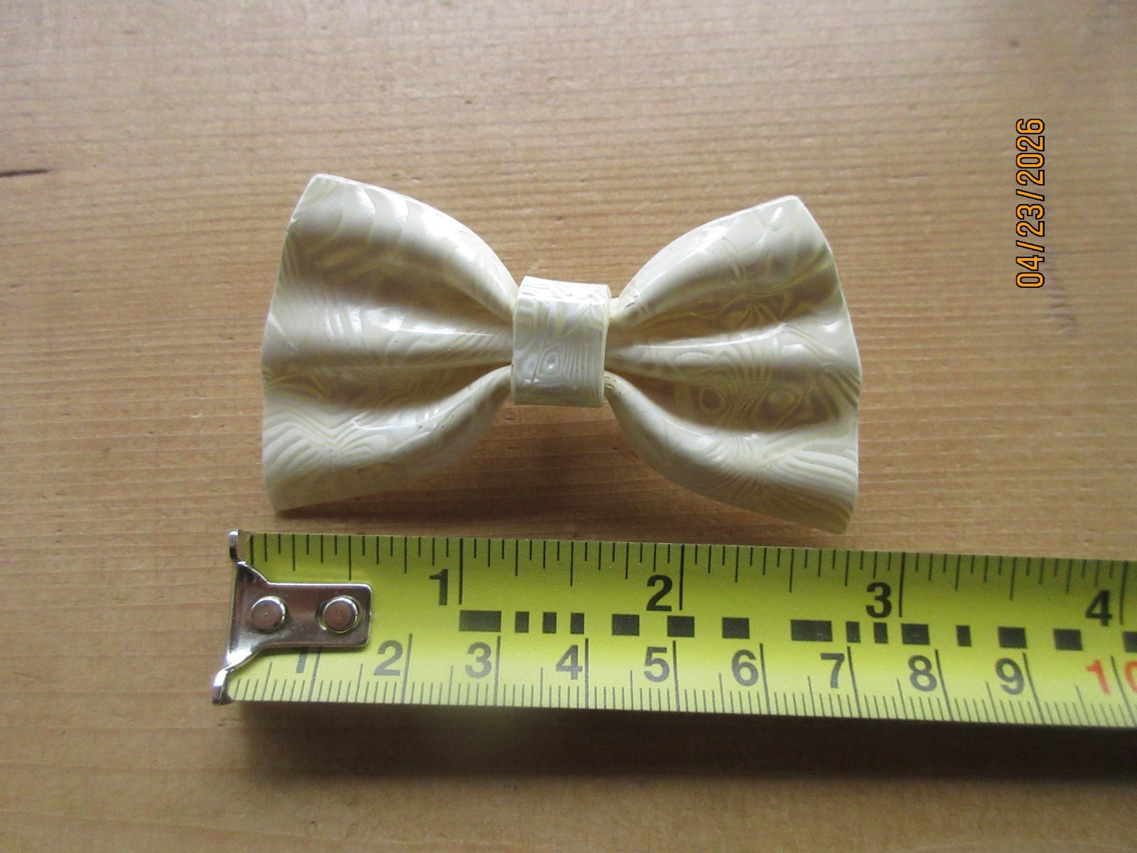Vintage 1970’s Signed Lea Stein Paris Bow Tie Brooch Cellulose Acetate