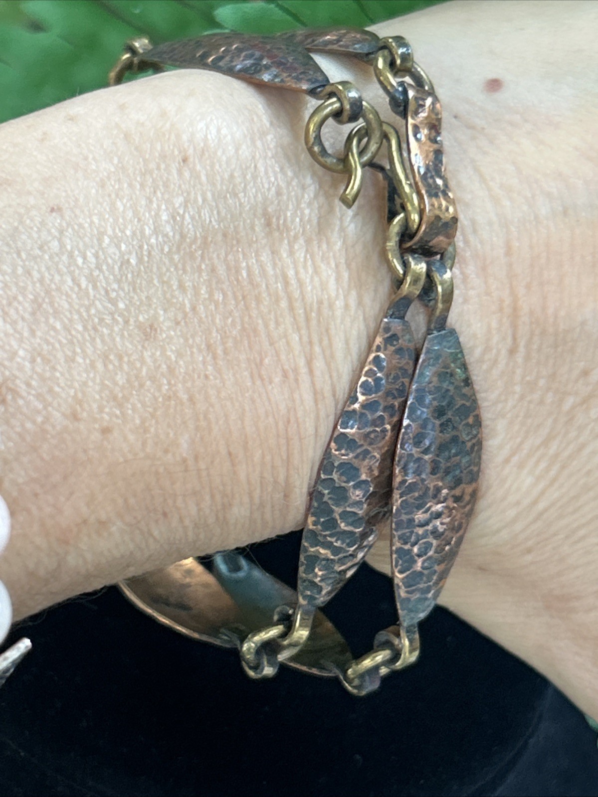 Vintage Maya Mexico Men Or Women’s Hammered Copper Bracelet 8.5”large Wrist 30 g
