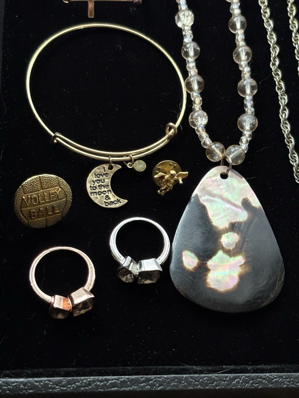 VTG Modern Mix Jewelry Lot Natural Stones Gold Tone Rhinestones All Wearable