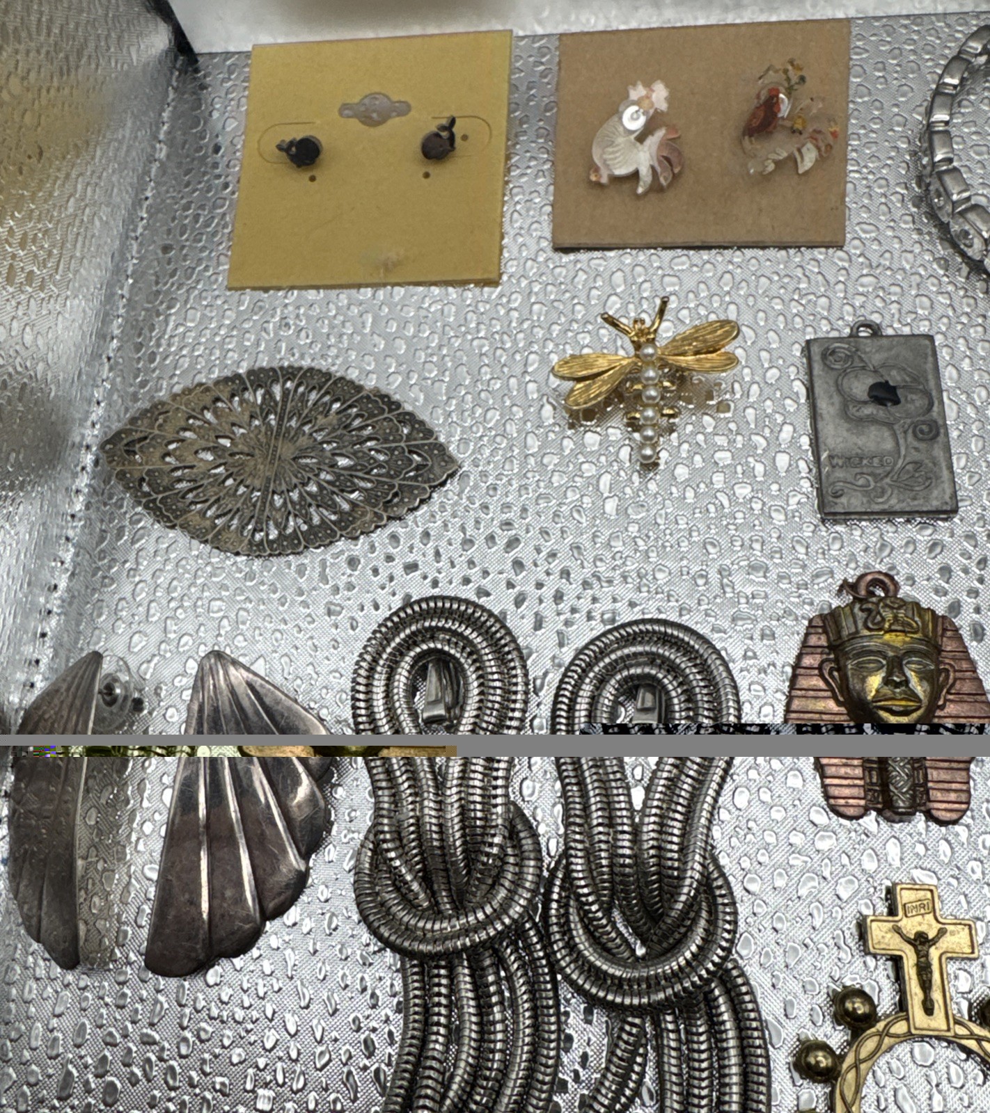 Vintage Jewelry Lot Earrings, Bracelet, Pendants, Watch And Ring! Untested!!