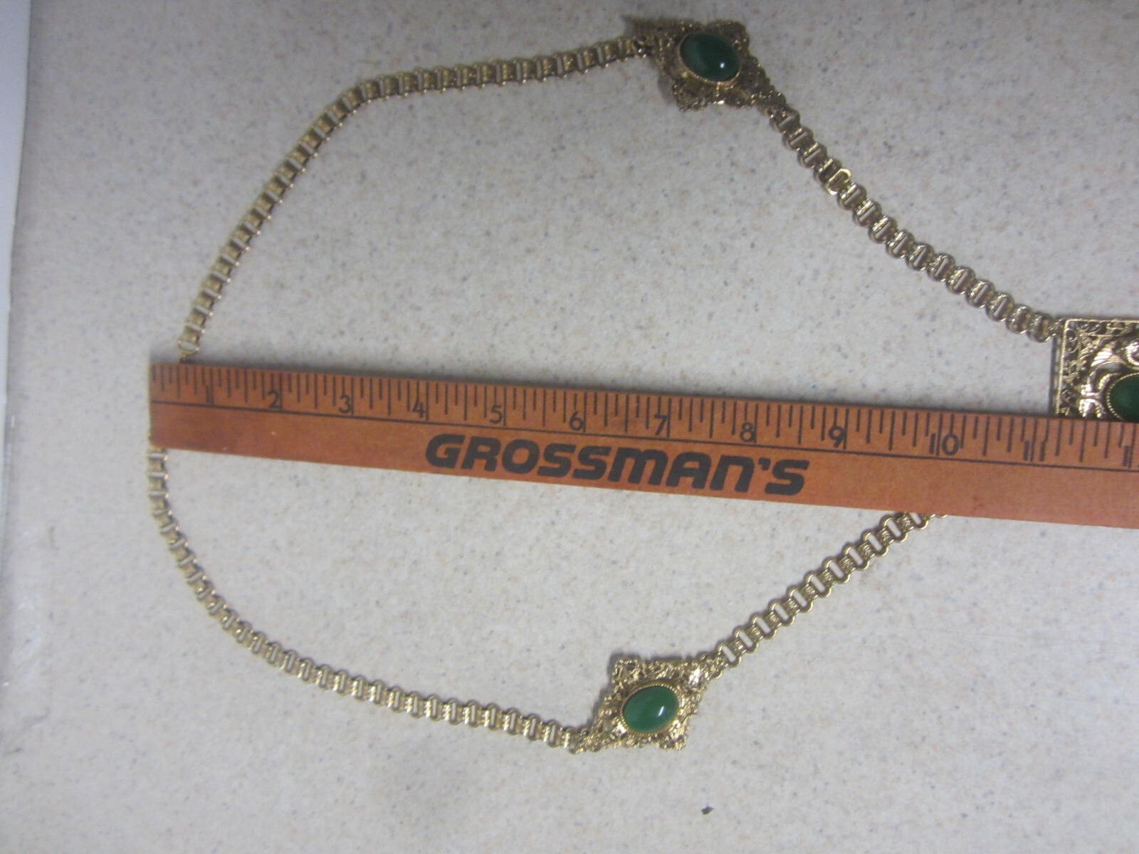 VINTAGE EDLEE DRAGON LAVALIER NECKLACE WITH DANGLES GOLD TONE