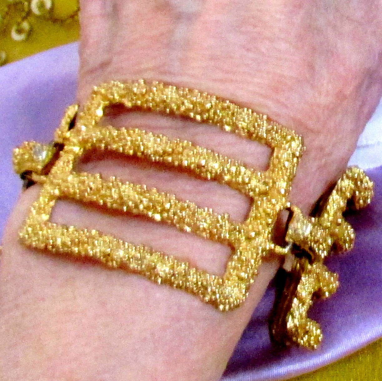 VTG RUNWAY RARE MODERNIST WIDE NAPIER GP BRUTALIST PANEL BRACELET EDGY ’70s EXC