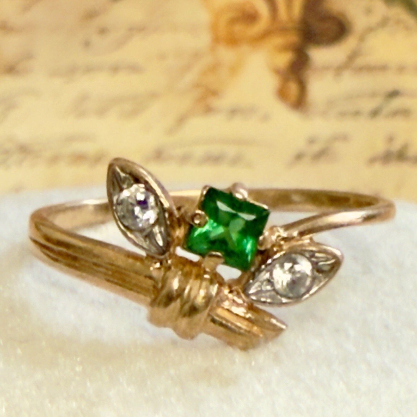 Size 5.5 – 585 14K Rose Gold Delicate Vintage East European Ring – #1634