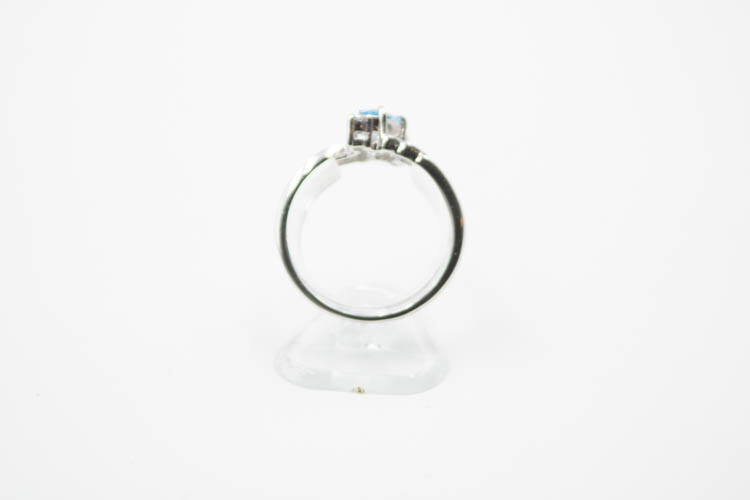 Vintage HMT Howard M. Tefft Sterling Silver Topaz Cubic Zirconia Ring Size 8.75
