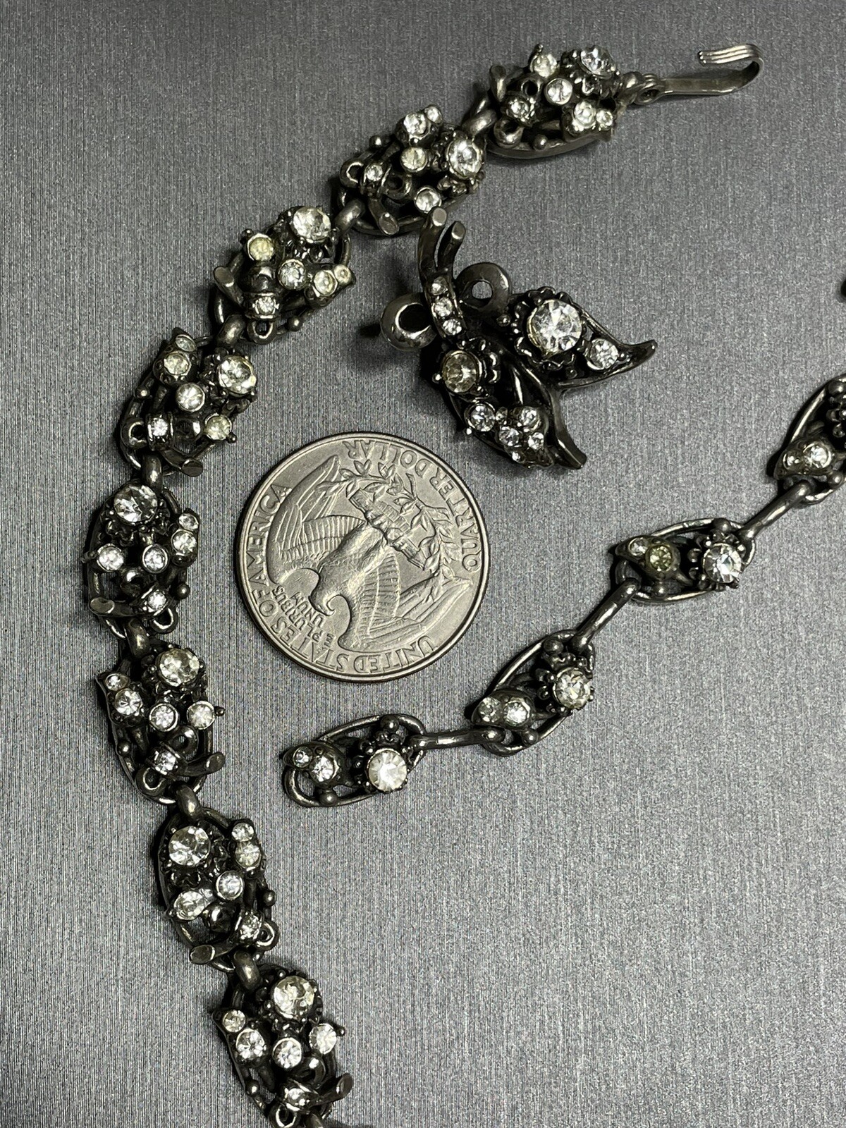 Hollycraft 1953 HTF Parure Suite White Rhinestone “none Missing” a RARE Beauty