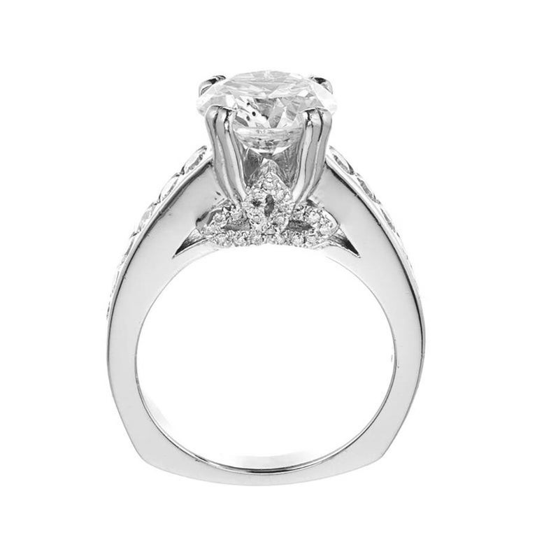 Vintage 2.44ct Transitional Ideal Cut Diamond Platinum Ring